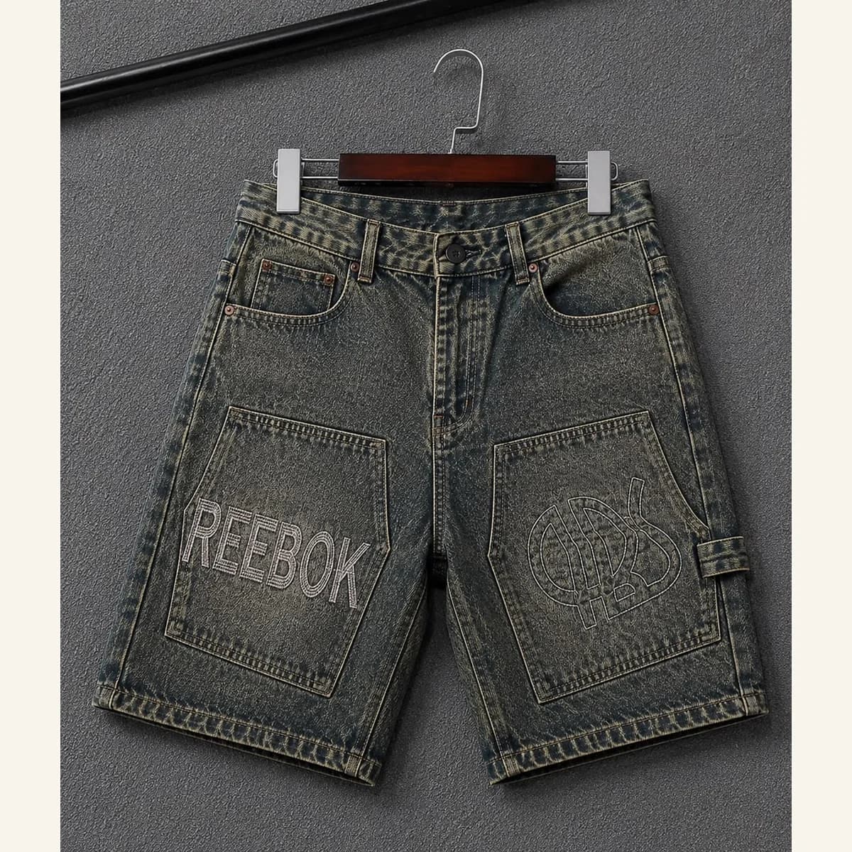 Washed Denim Shorts 033