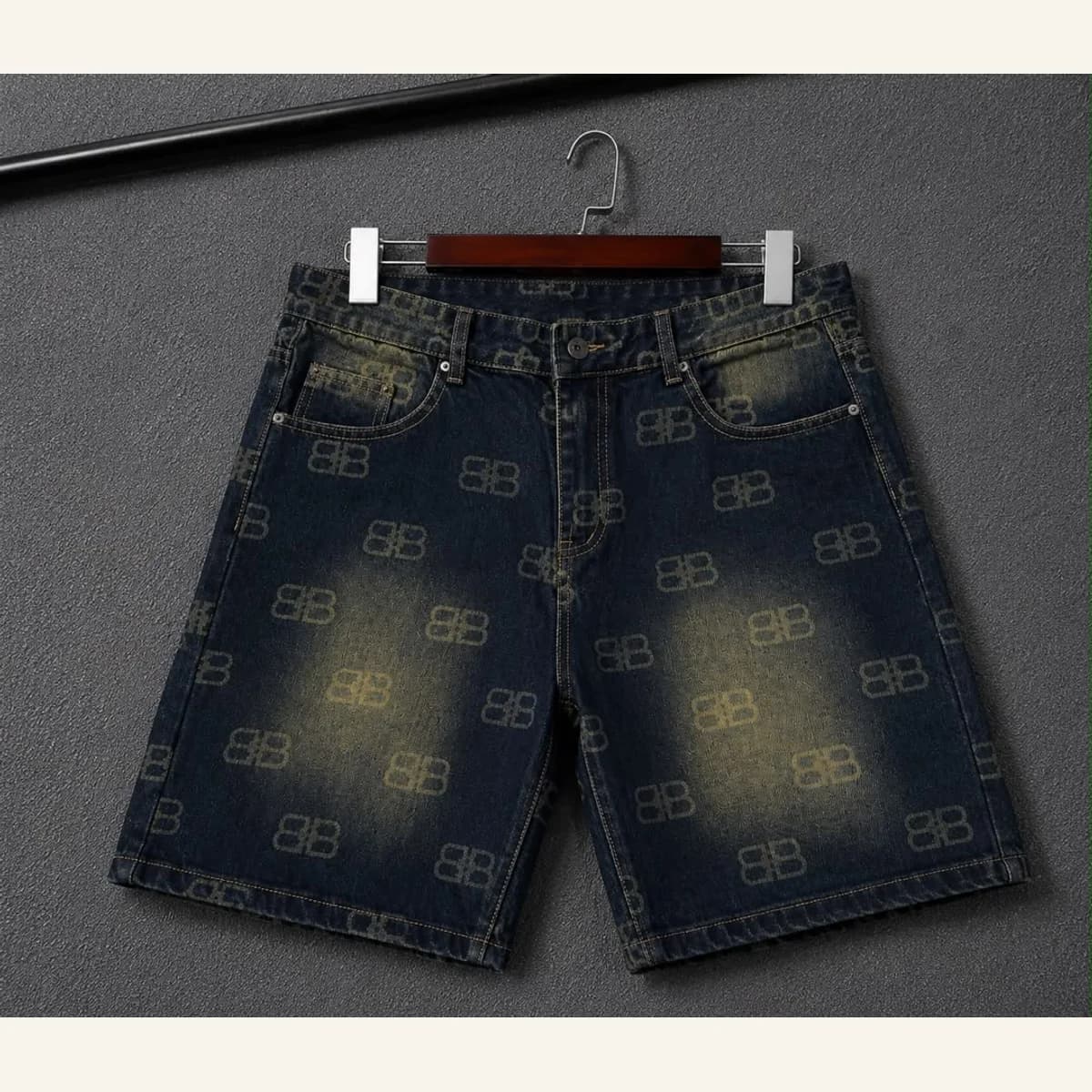 Washed Denim Shorts 035