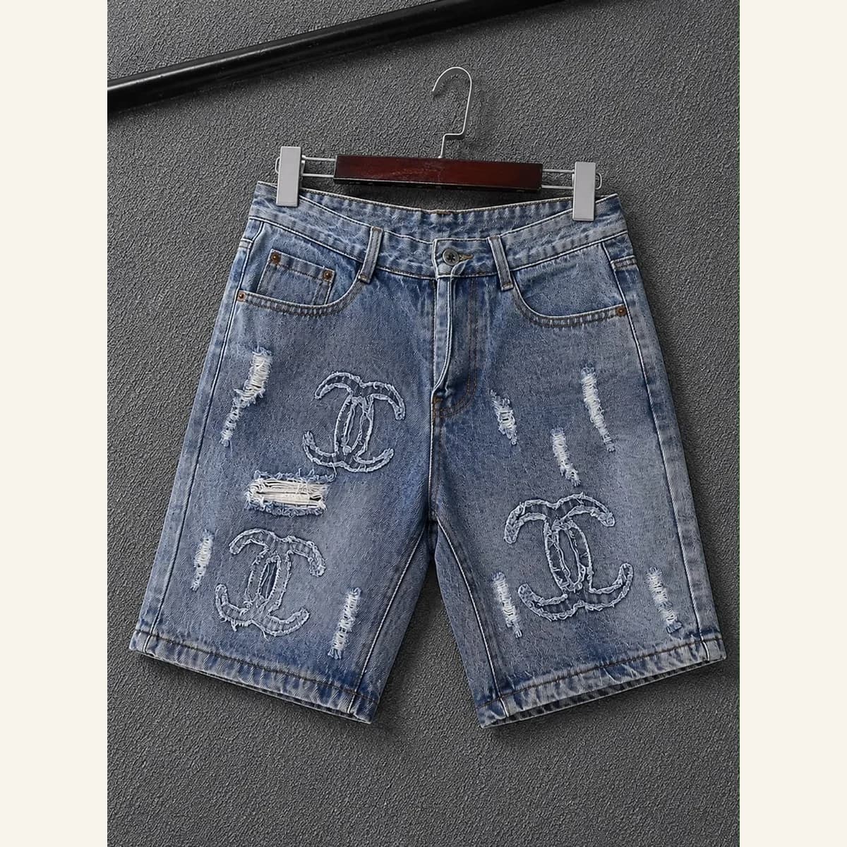 Washed Denim Shorts 038