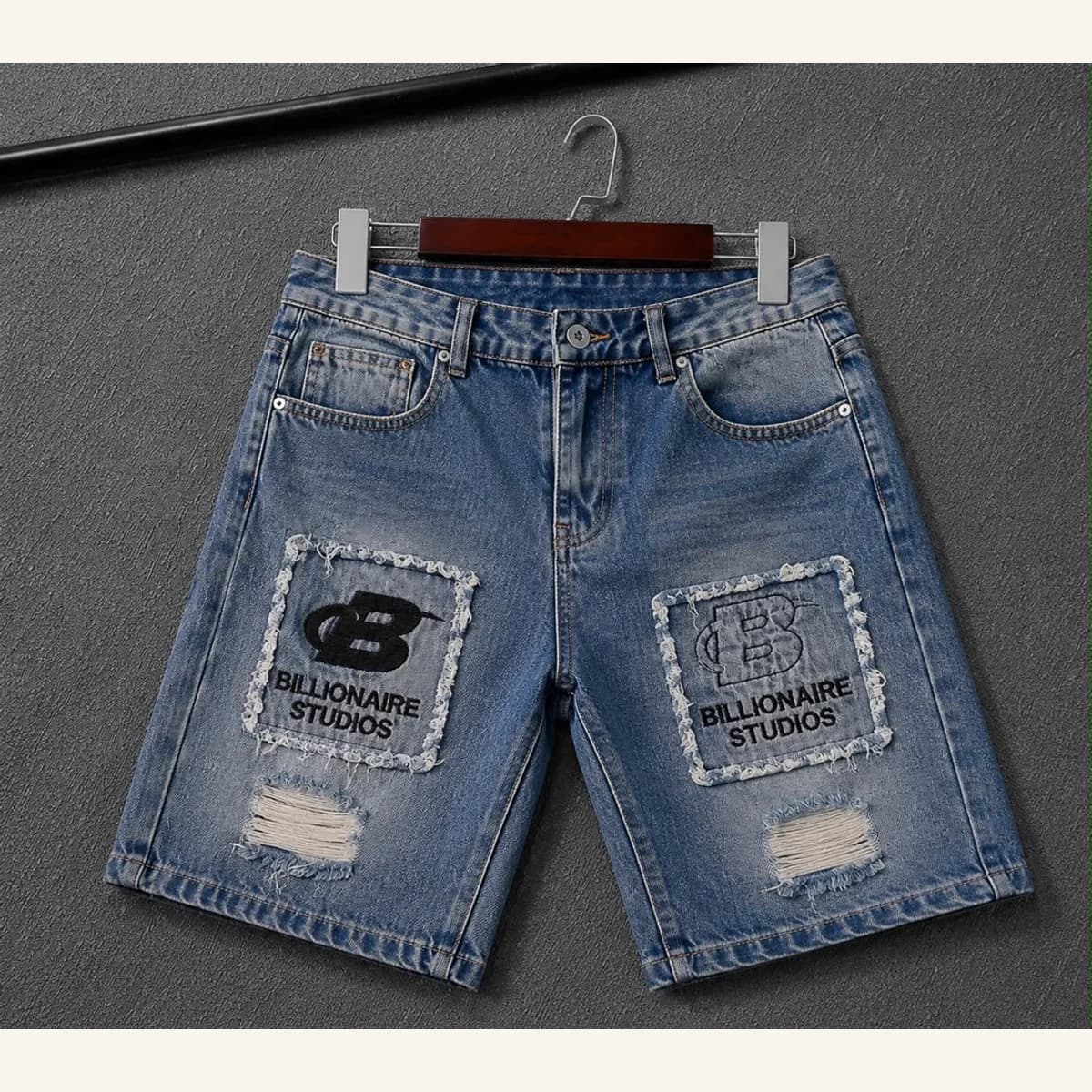 Washed Denim Shorts 041