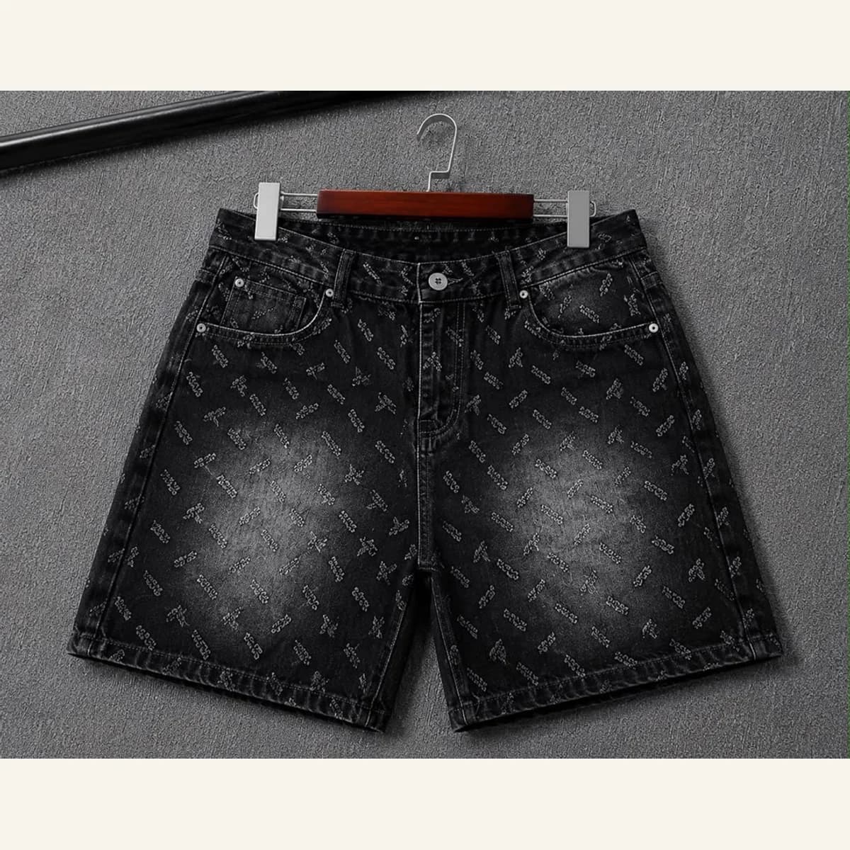 Washed Denim Shorts 043