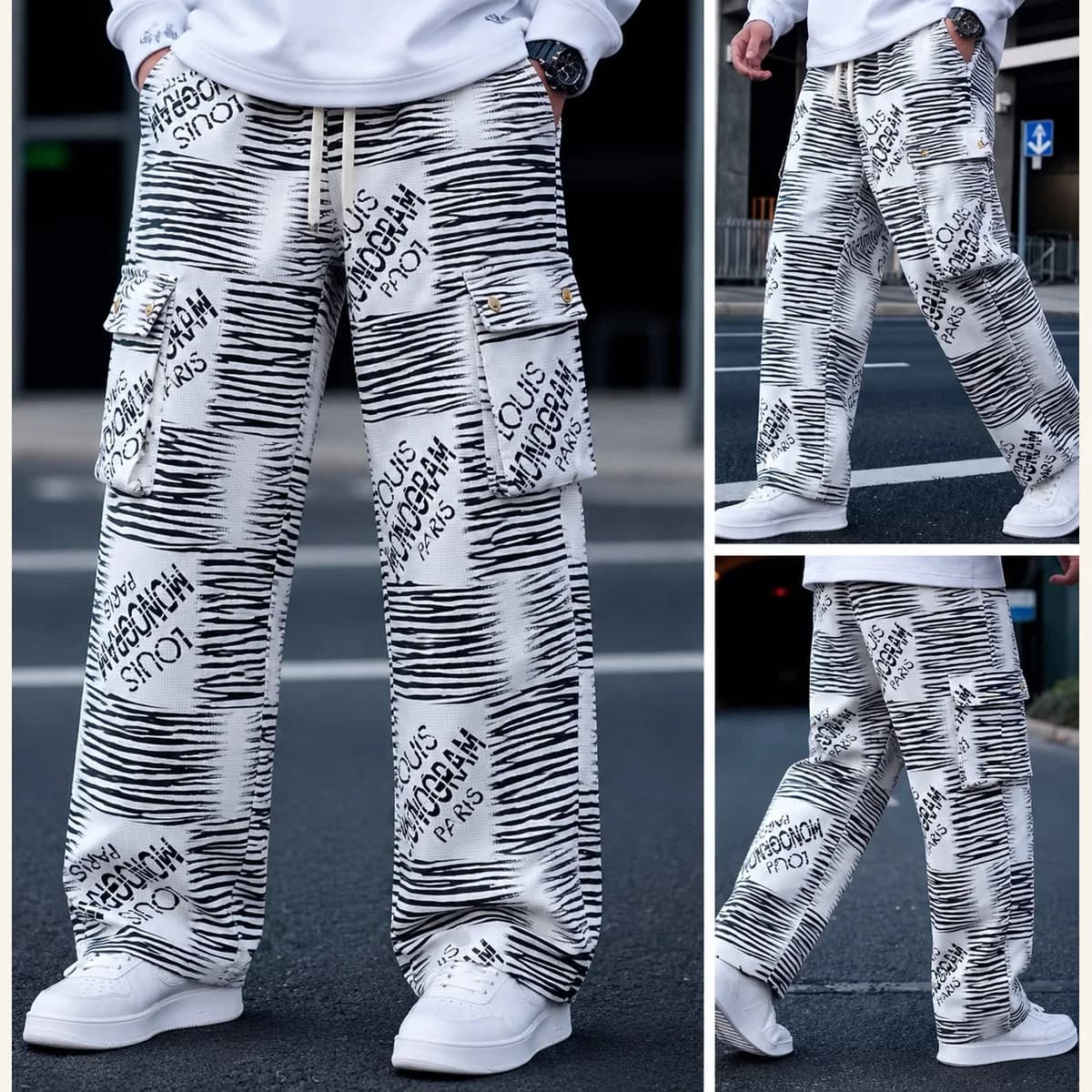 Printed Cargo Trousers 184