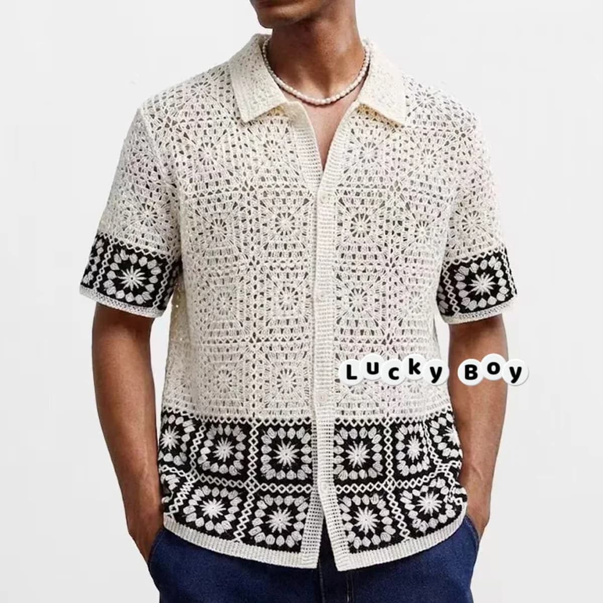 Patterned Short-Sleeve Shirt 146