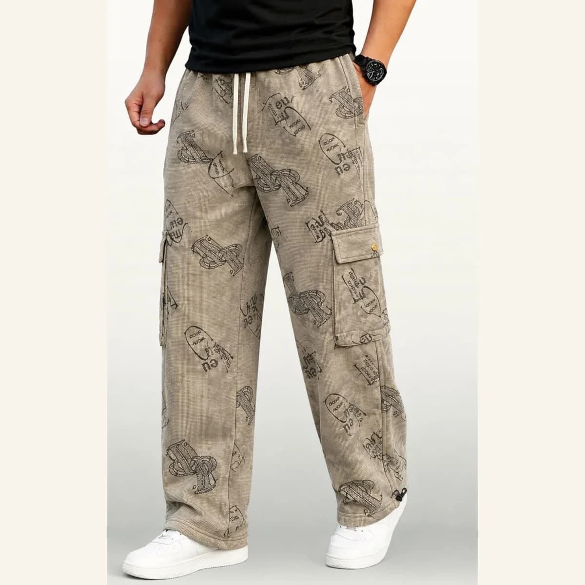 Printed Cargo Trousers 185