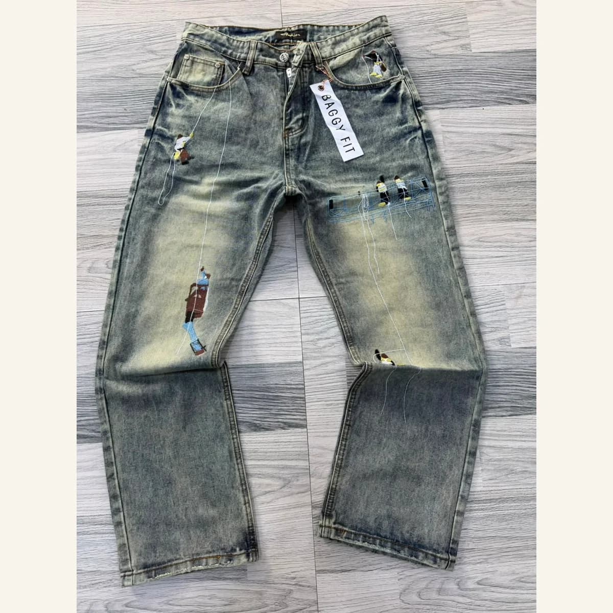 Washed Denim Trousers 191