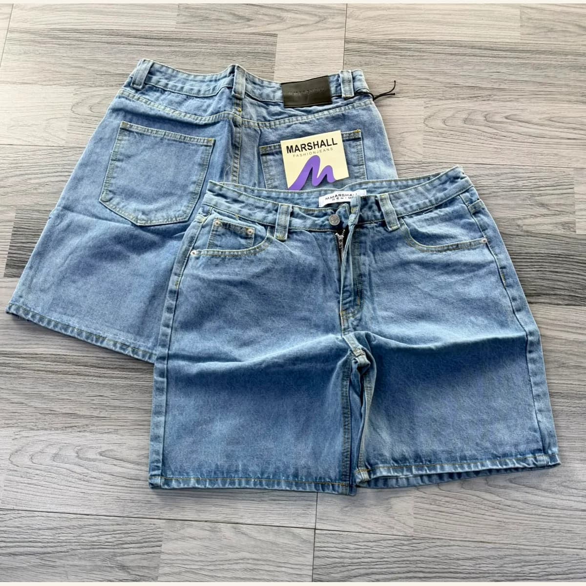 Washed Denim Shorts 192