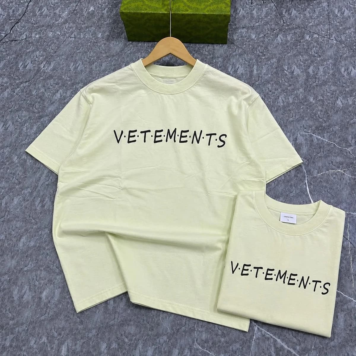 Cream Vetements T-Shirt and Shorts Set