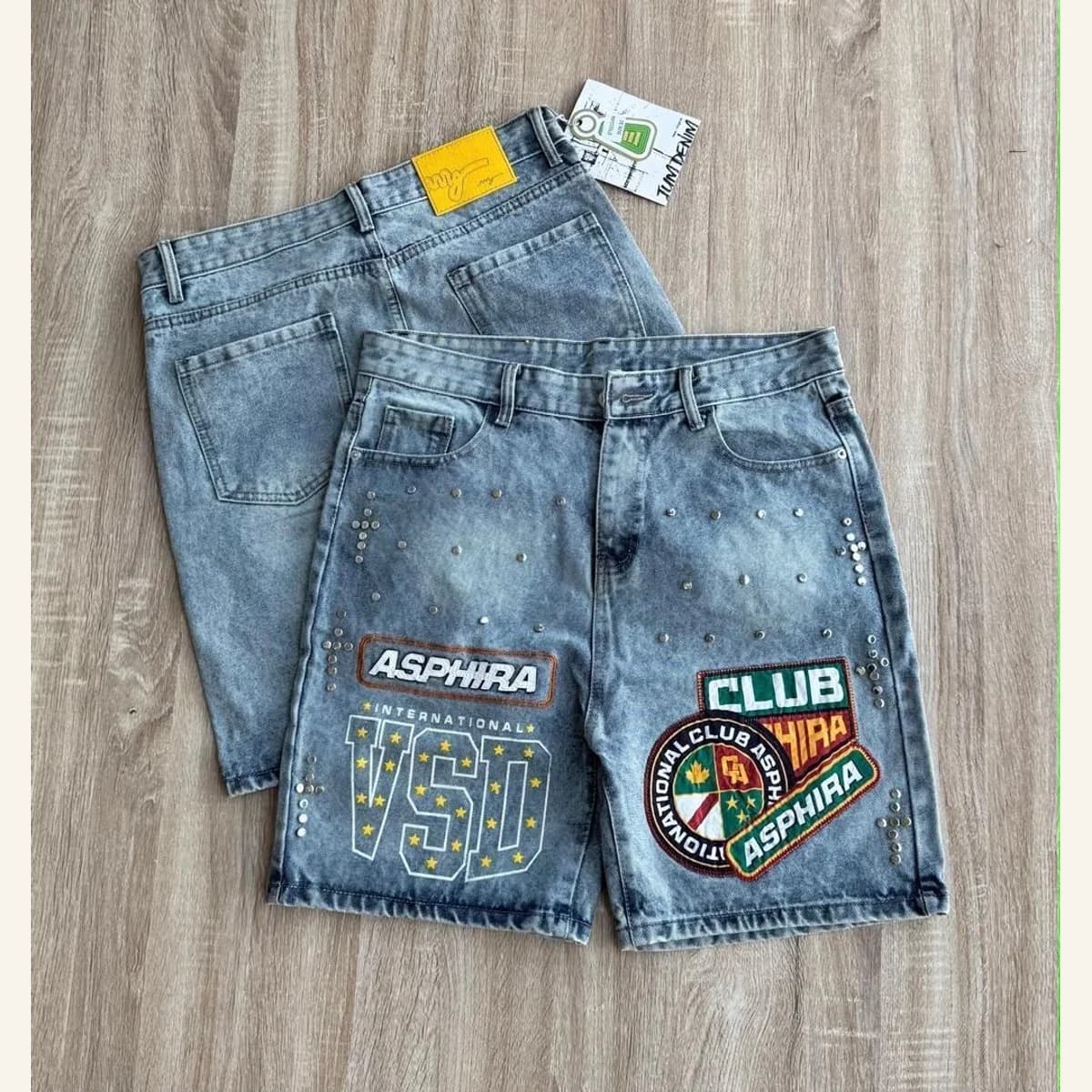 Graphic Denim Shorts 324
