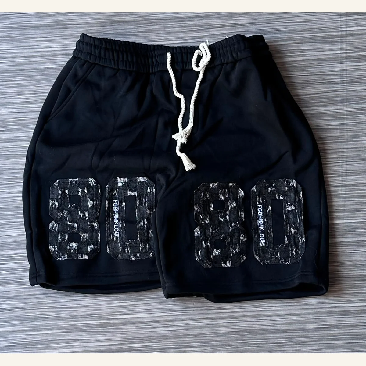 Graphic Denim Shorts 001