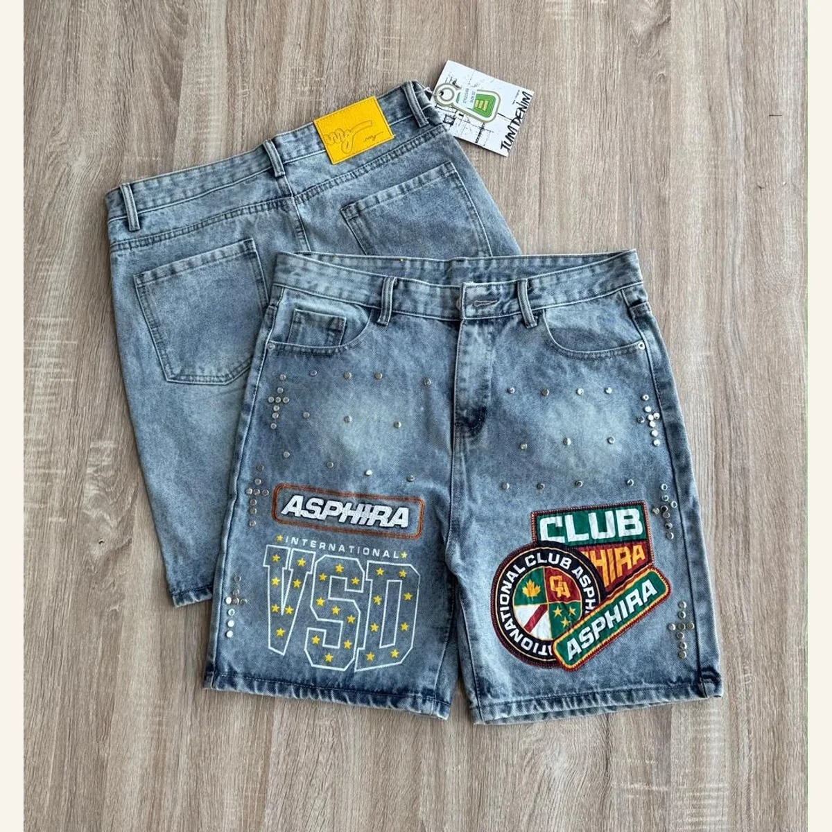 Graphic Denim Shorts 003