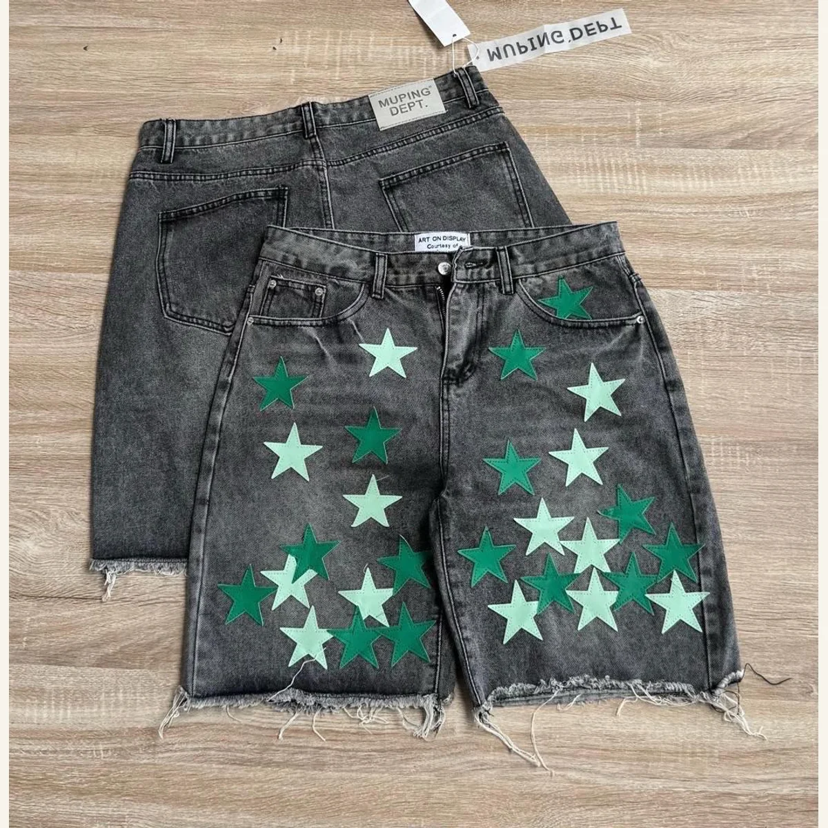 Graphic Denim Shorts 004