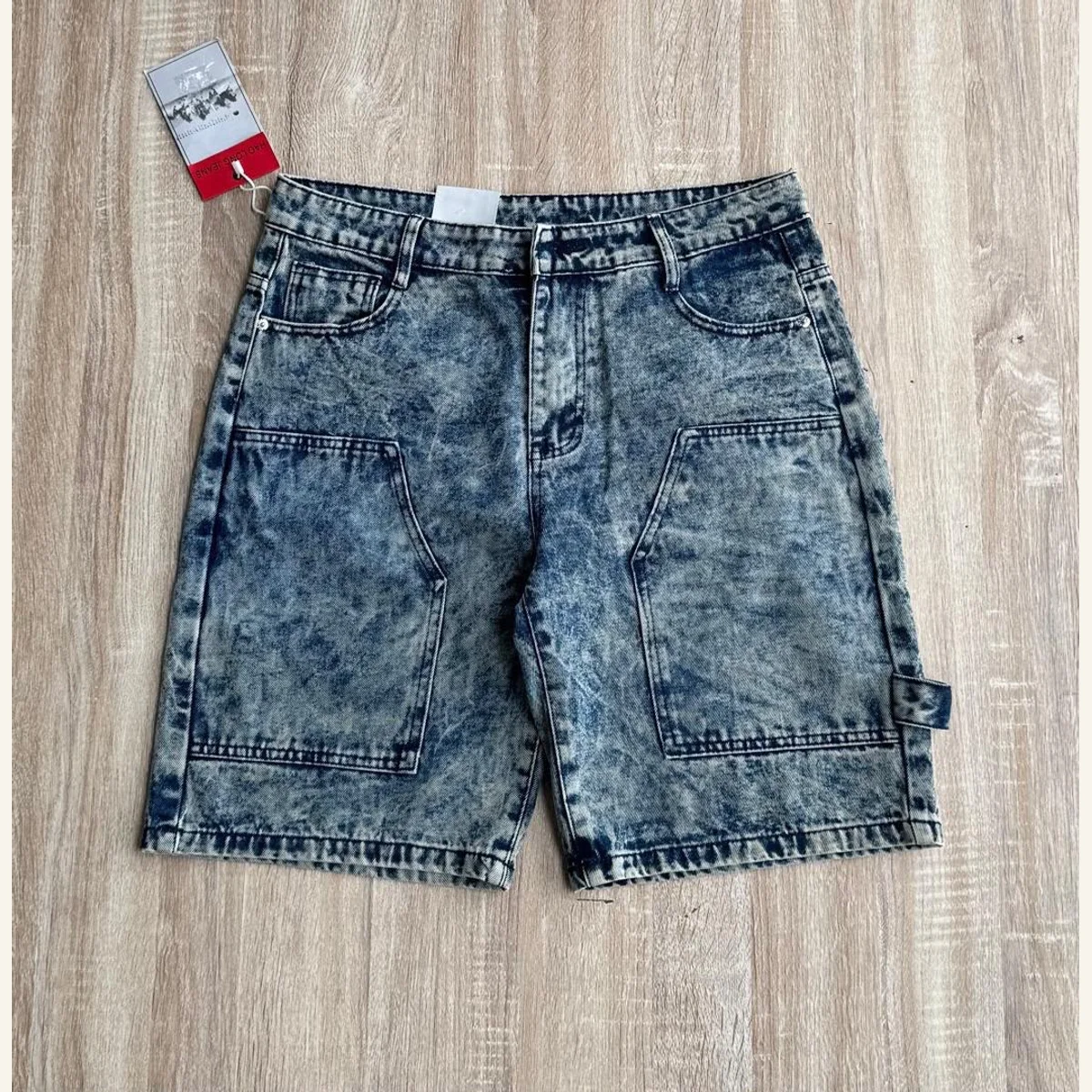 Graphic Denim Shorts 006