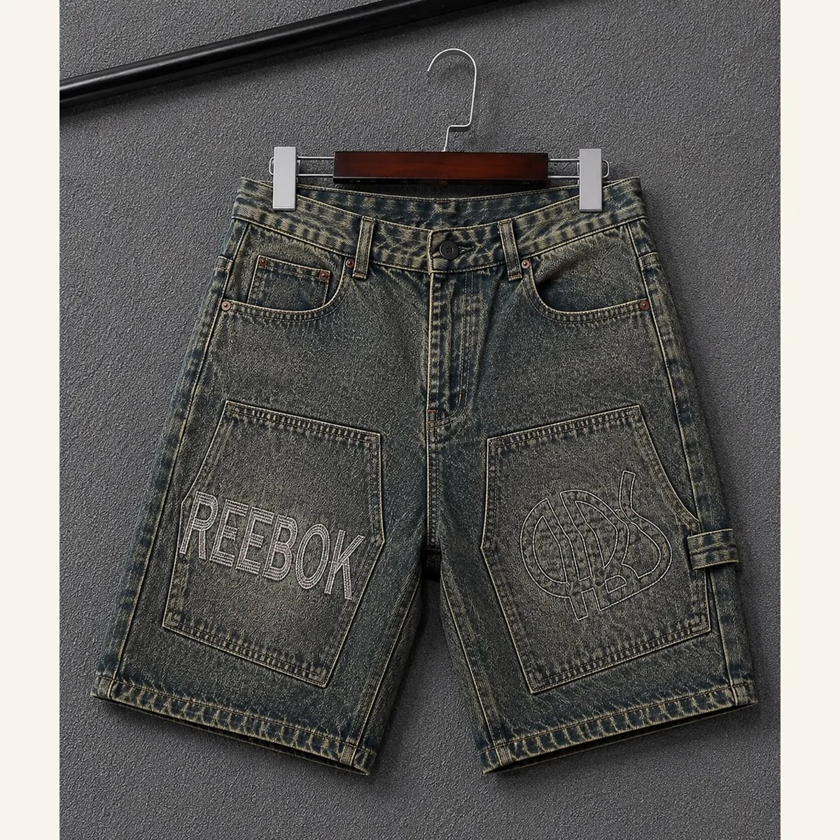 Washed Denim Shorts 033