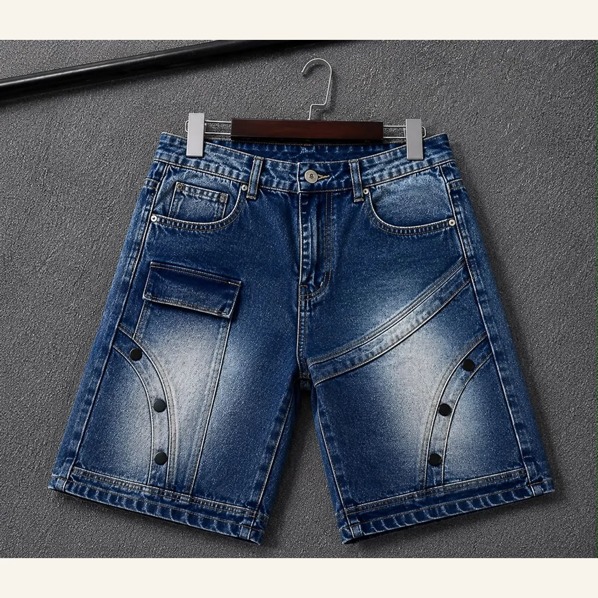 Washed Denim Shorts 040
