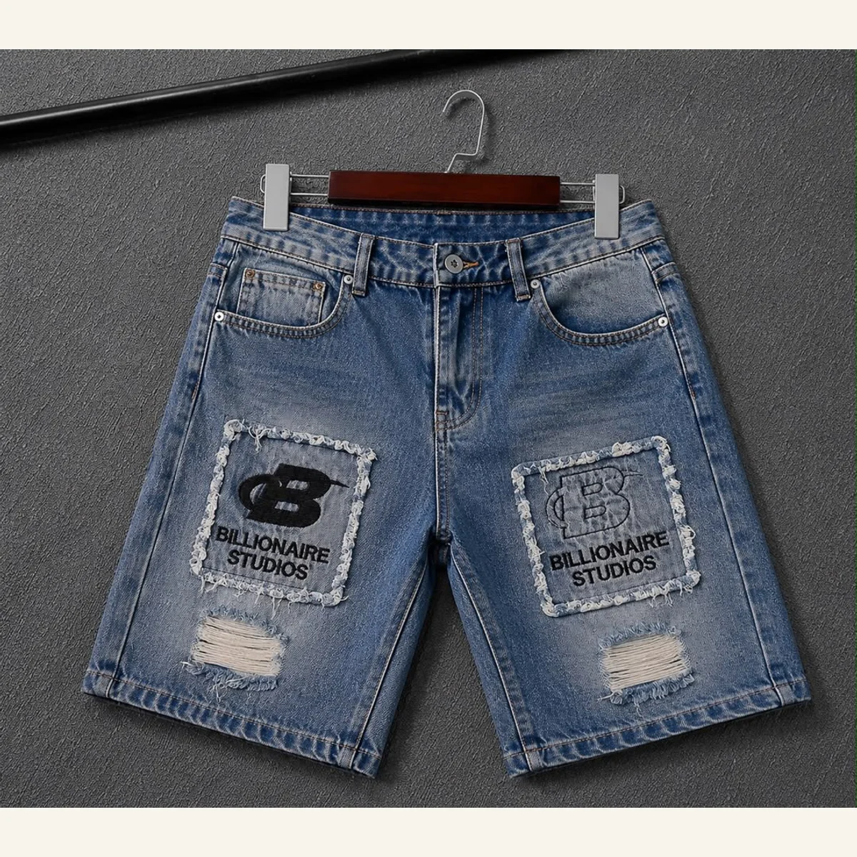 Washed Denim Shorts 041