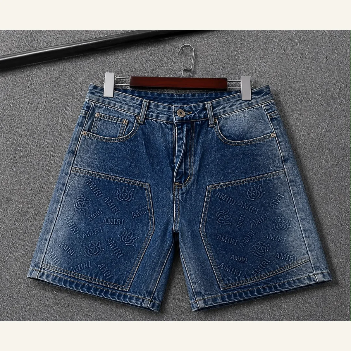 Washed Denim Shorts 042