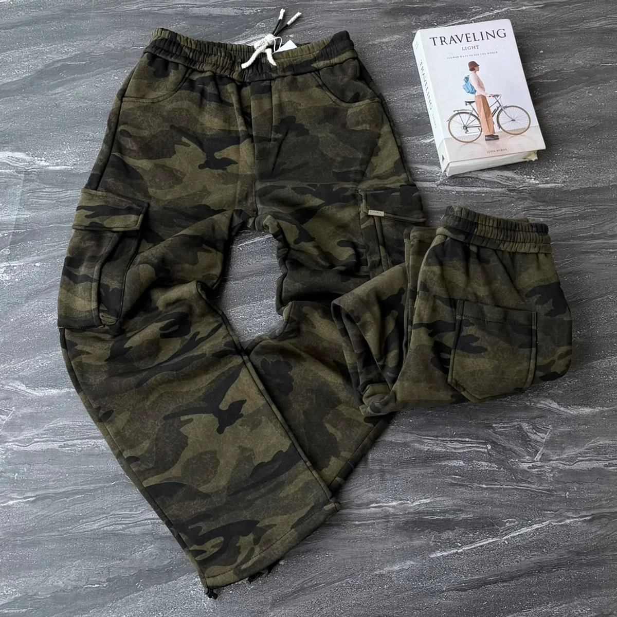 Washed Cargo Trousers 075