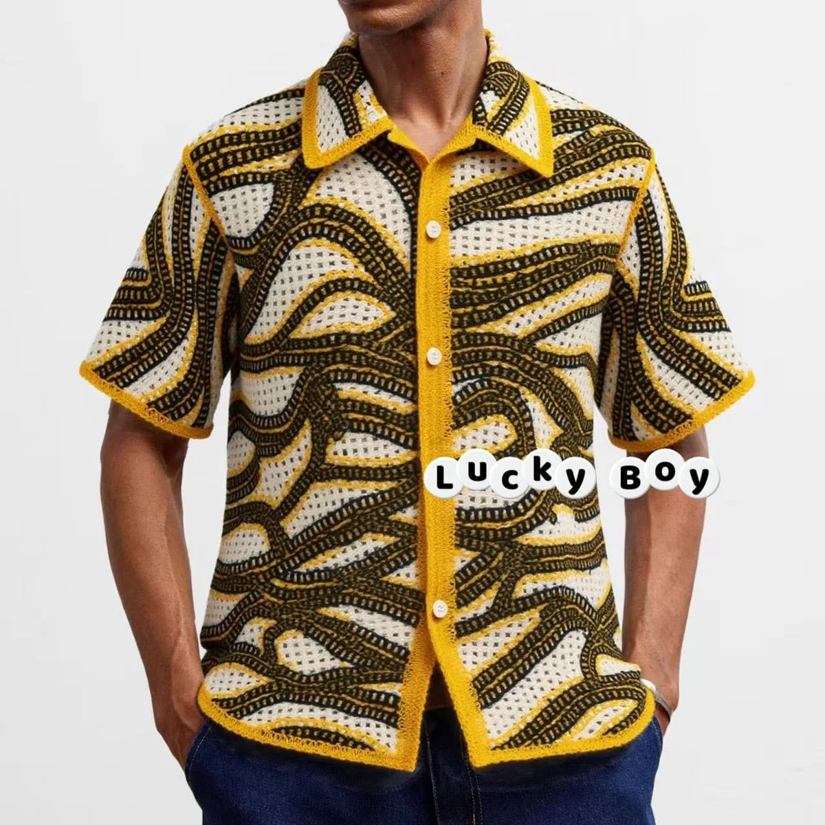 Patterned Short-Sleeve Shirt 145