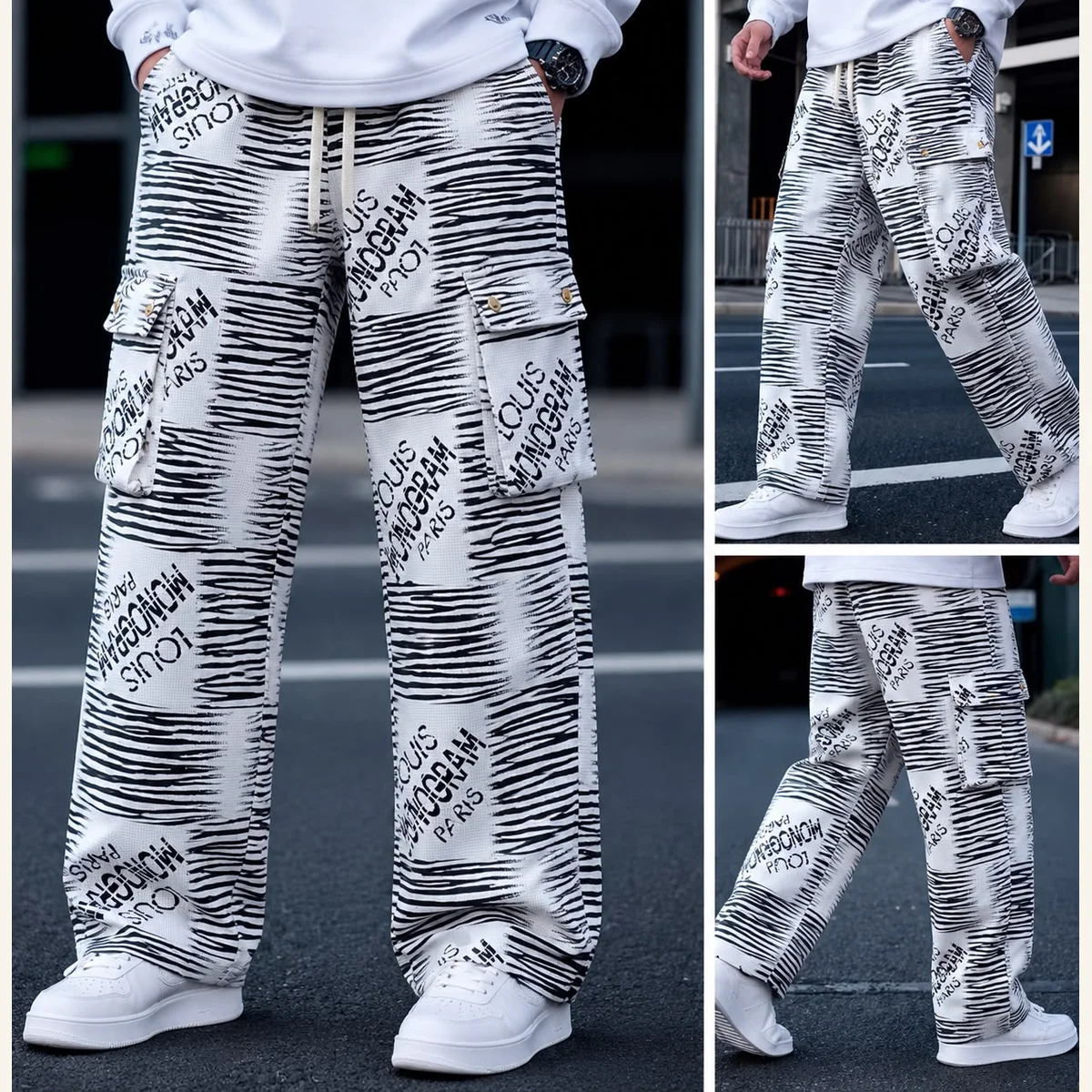 Printed Cargo Trousers 184
