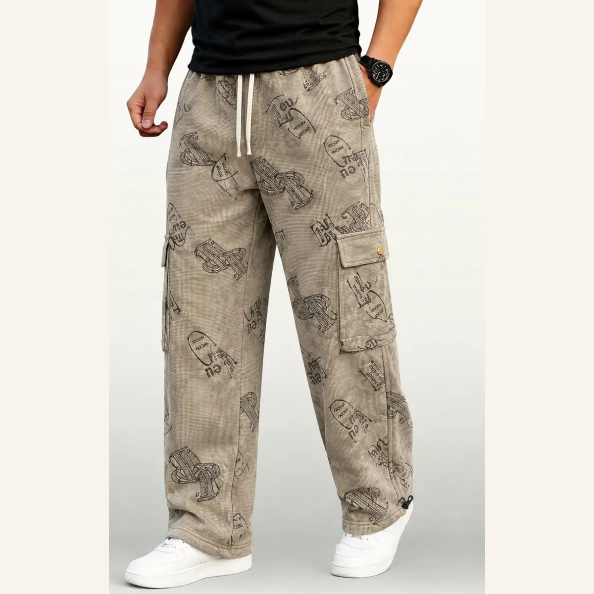 Printed Cargo Trousers 185