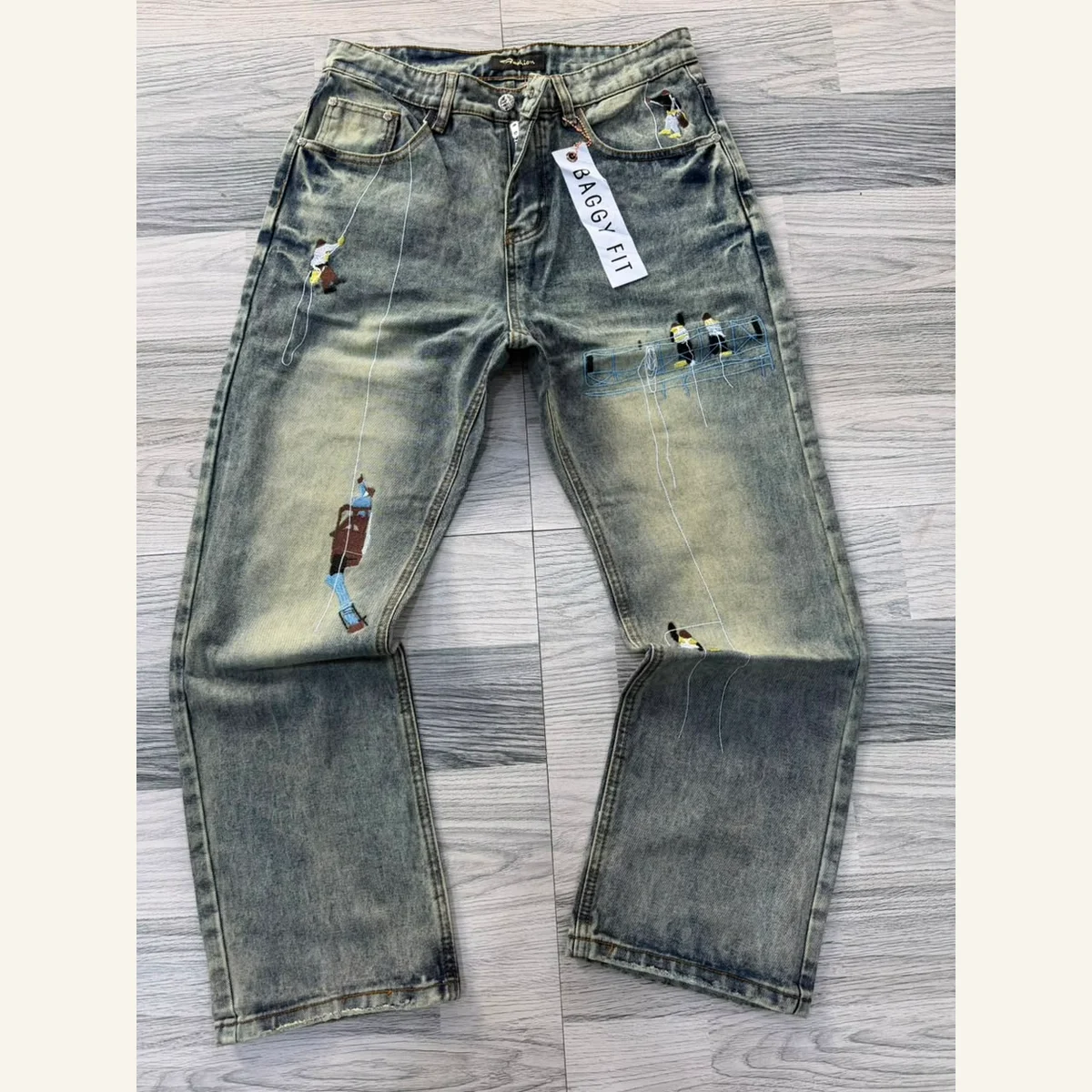 Washed Denim Trousers 191