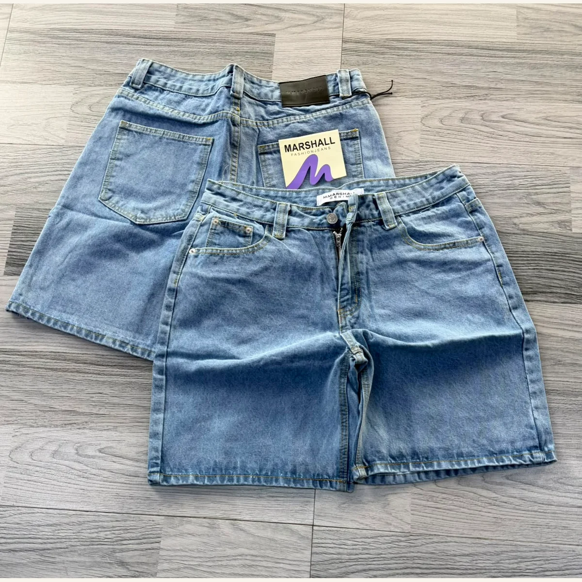 Washed Denim Shorts 192