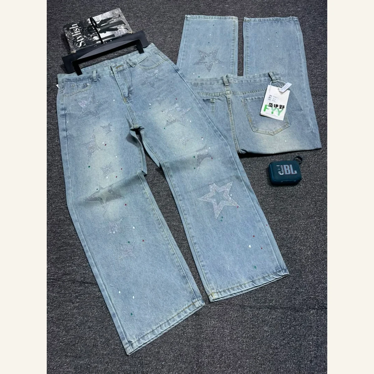 Wide-Leg Denim Trousers 202