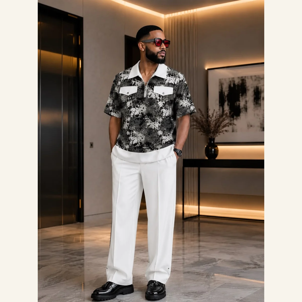 Printed Short-Sleeve Shirt 310