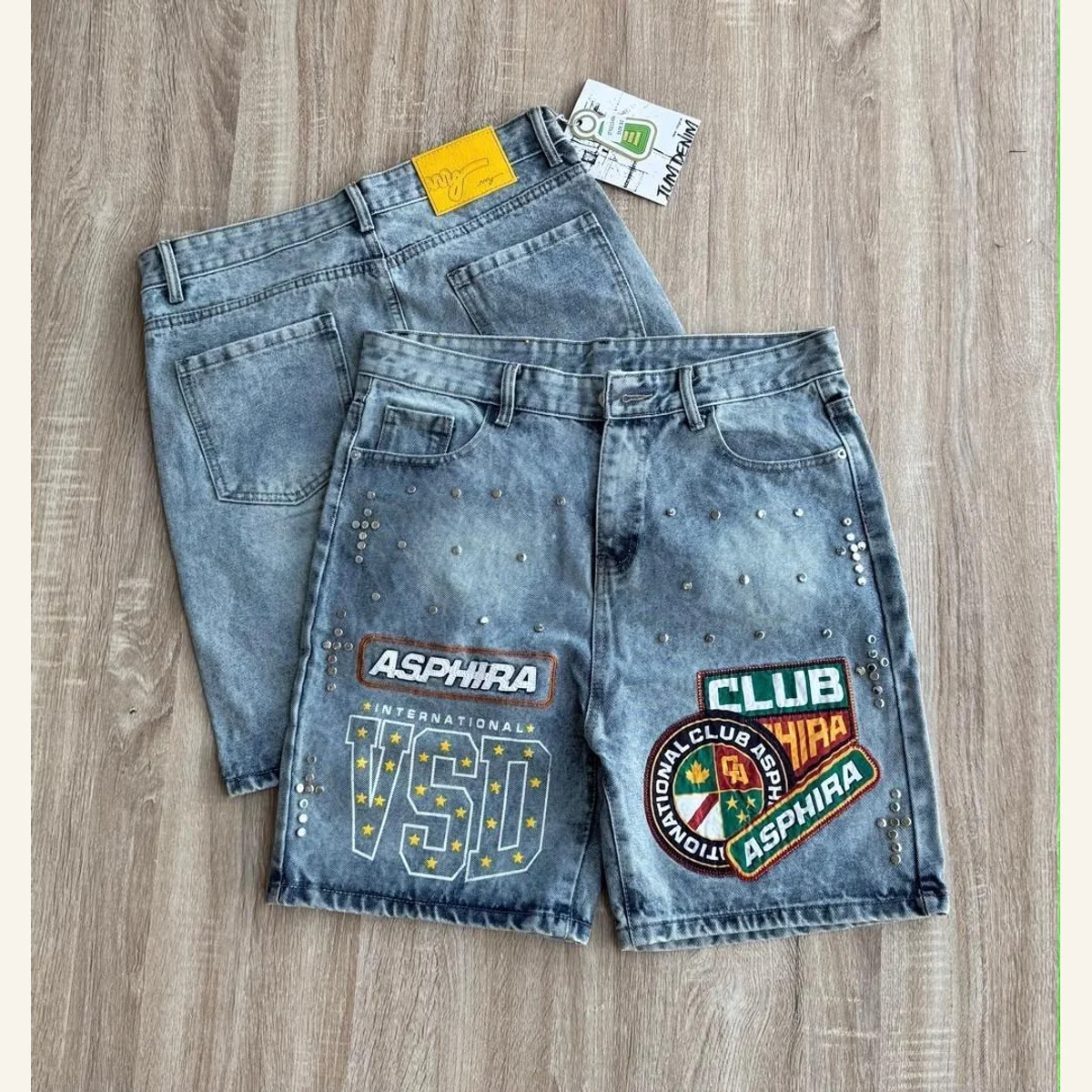 Graphic Denim Shorts 324