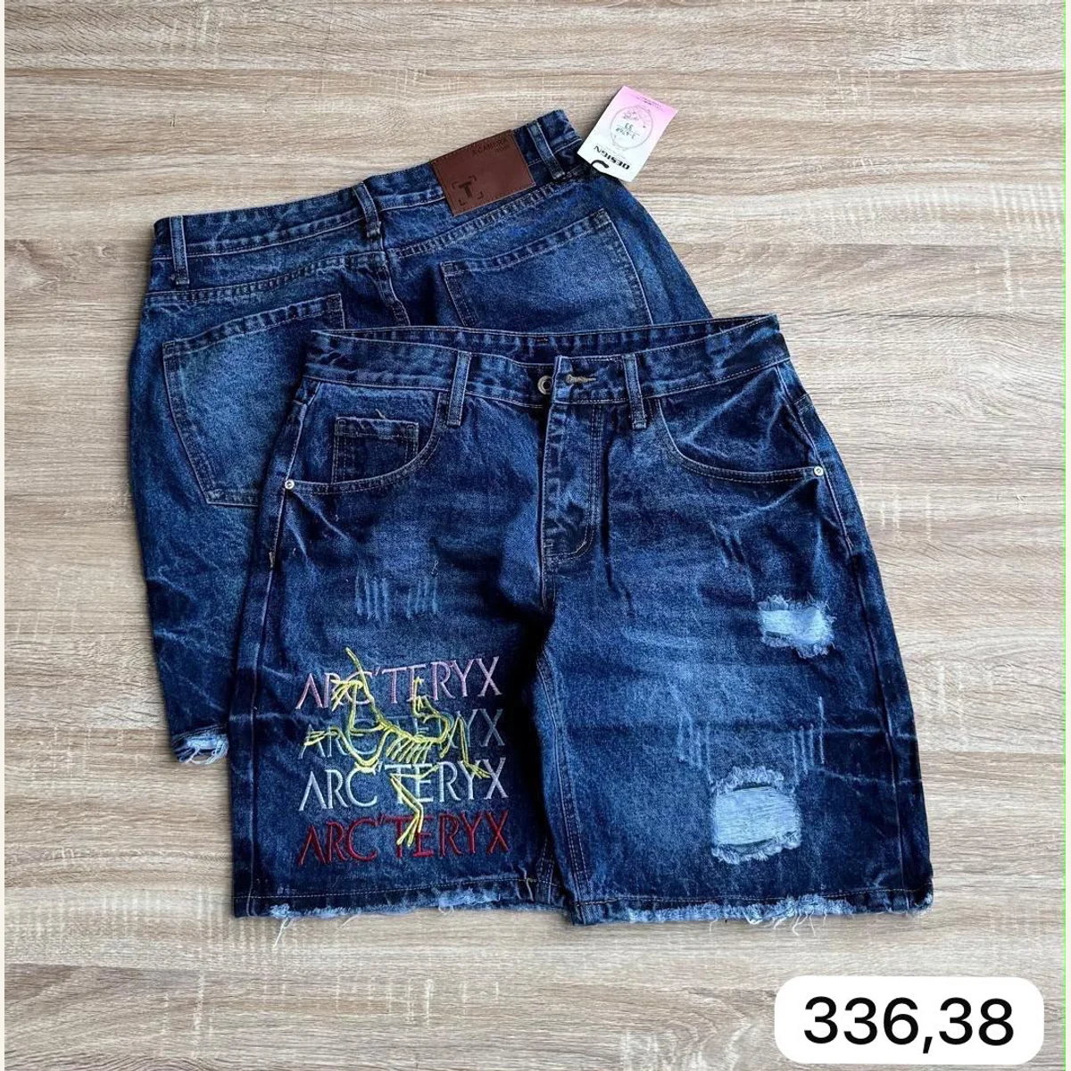 Graphic Denim Shorts 332
